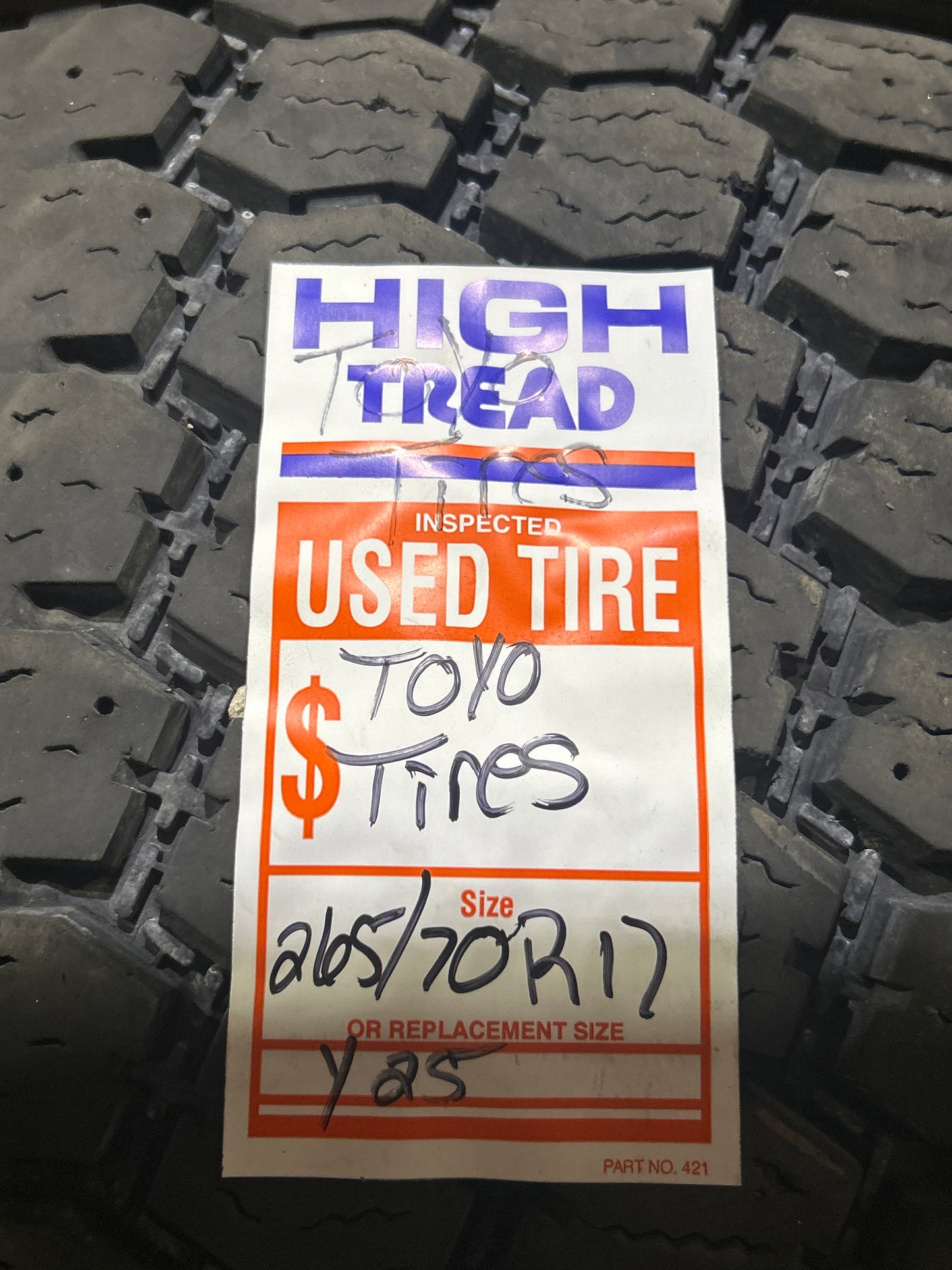 Used Toyo Tires M655 LT 265/70R17