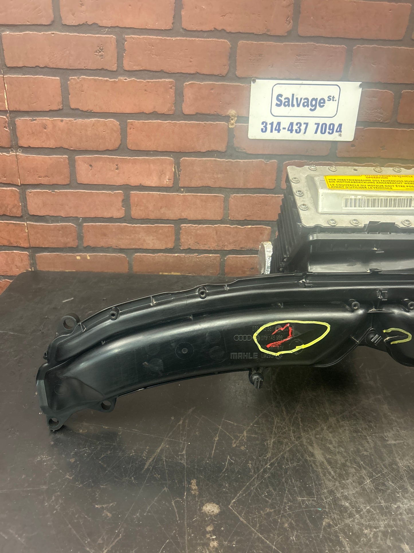 Audi S8 / Bentley GT GTC 4.0L V8 Turbocharger Air Intake Duct w/ Intercooler OEM