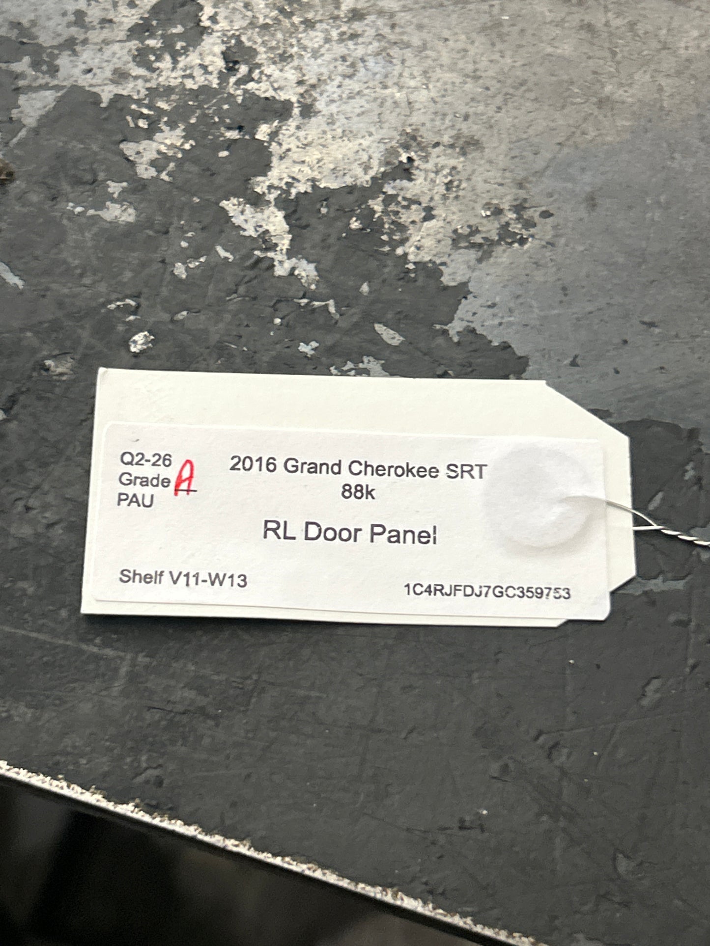 2014-2017 Grand Cherokee SRT Black Rear Driver Left Side Door Trim Panel