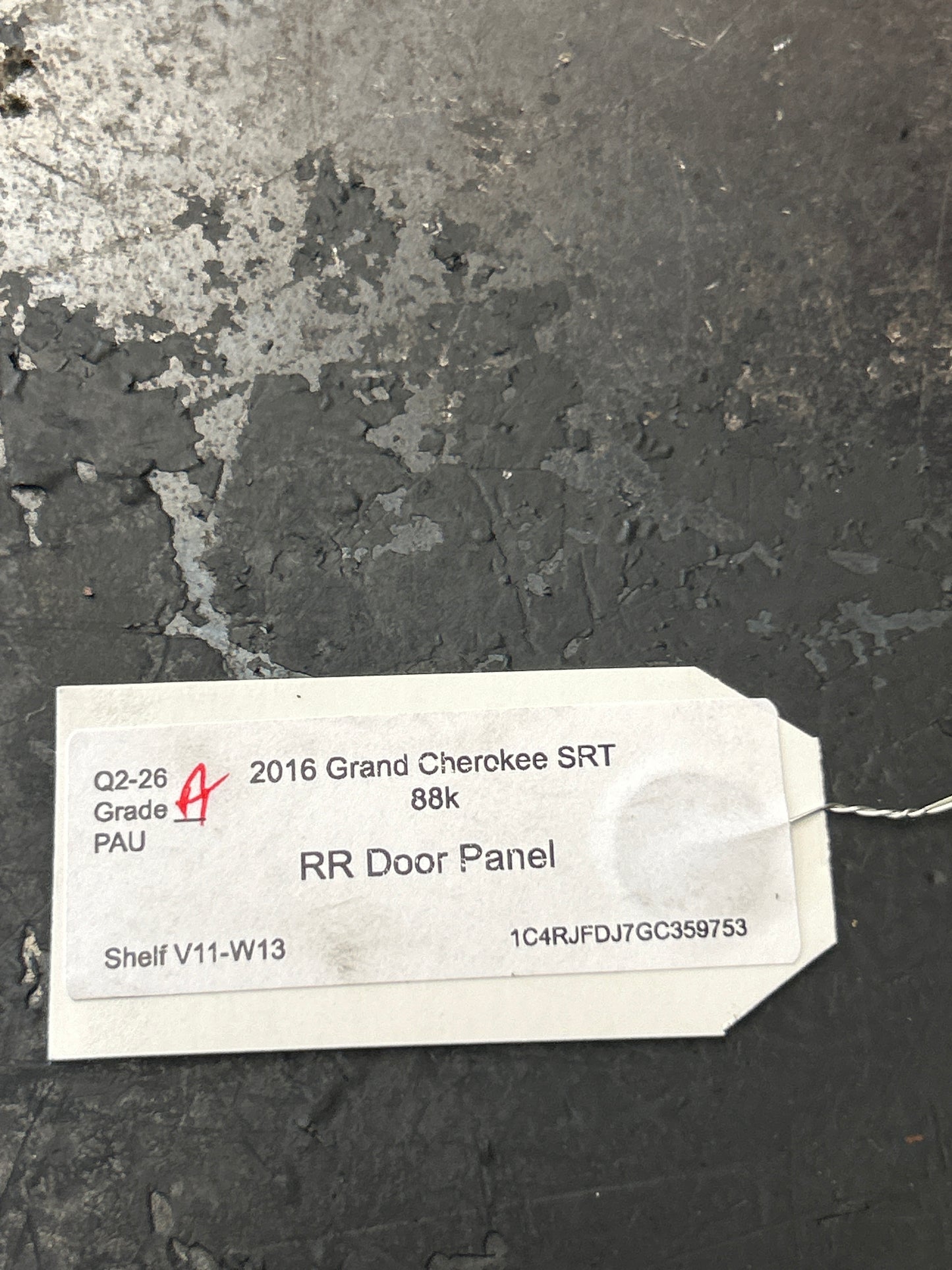 2014-2017 Grand Cherokee SRT Black Rear Passenger Right Side Door Trim Panel