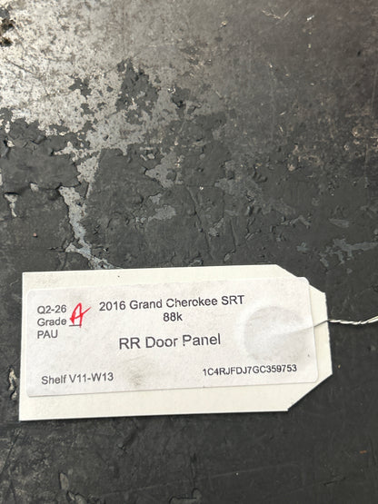 2014-2017 Grand Cherokee SRT Black Rear Passenger Right Side Door Trim Panel