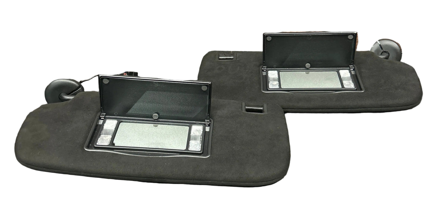 2011-2021 Jeep Grand Cherokee Sun Visor Left Right Set OEM BLACK Shade W/ Lights