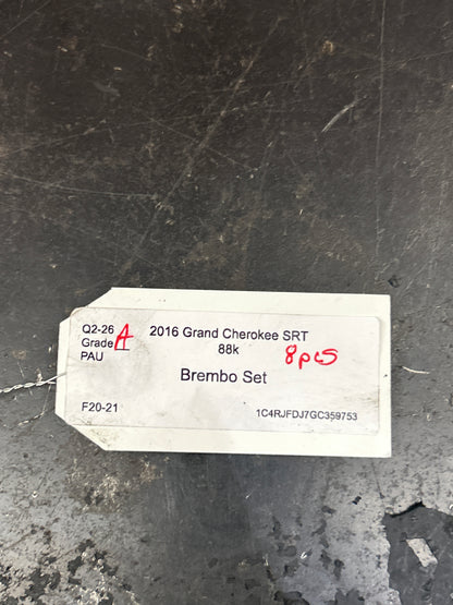 11-21 Grand Cherokee WK2 Durango SRT 392 OEM 6 Piston Brembo Brake Rotor Set