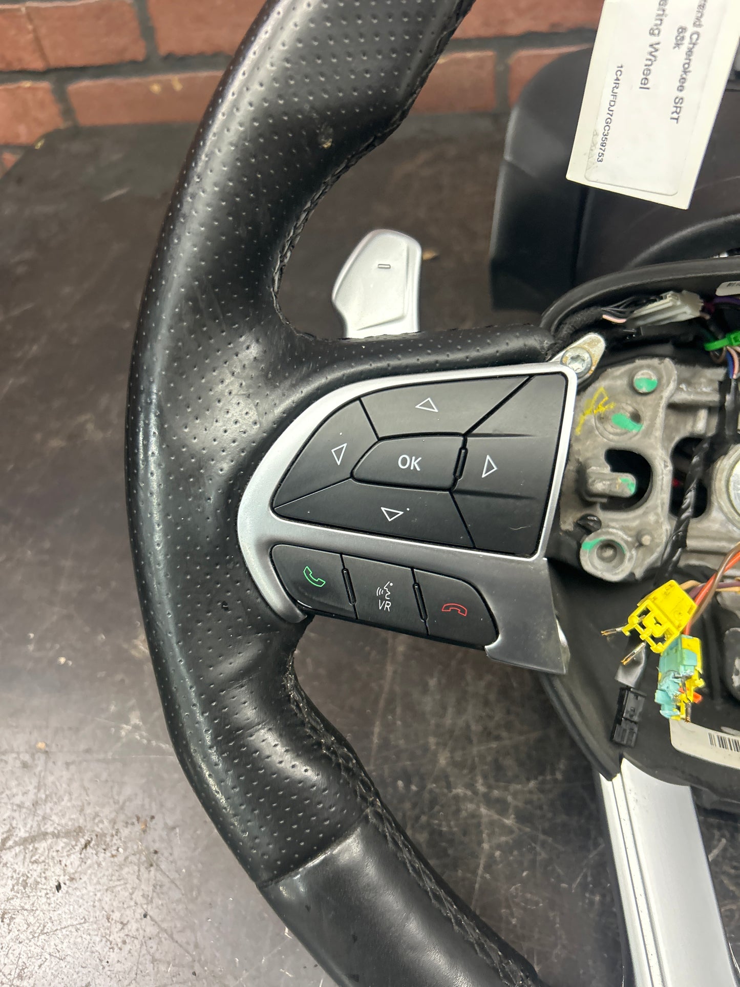 2014-18 Jeep Grand Cherokee SRT Steering Wheel & Column Bezel OEM Black Leather