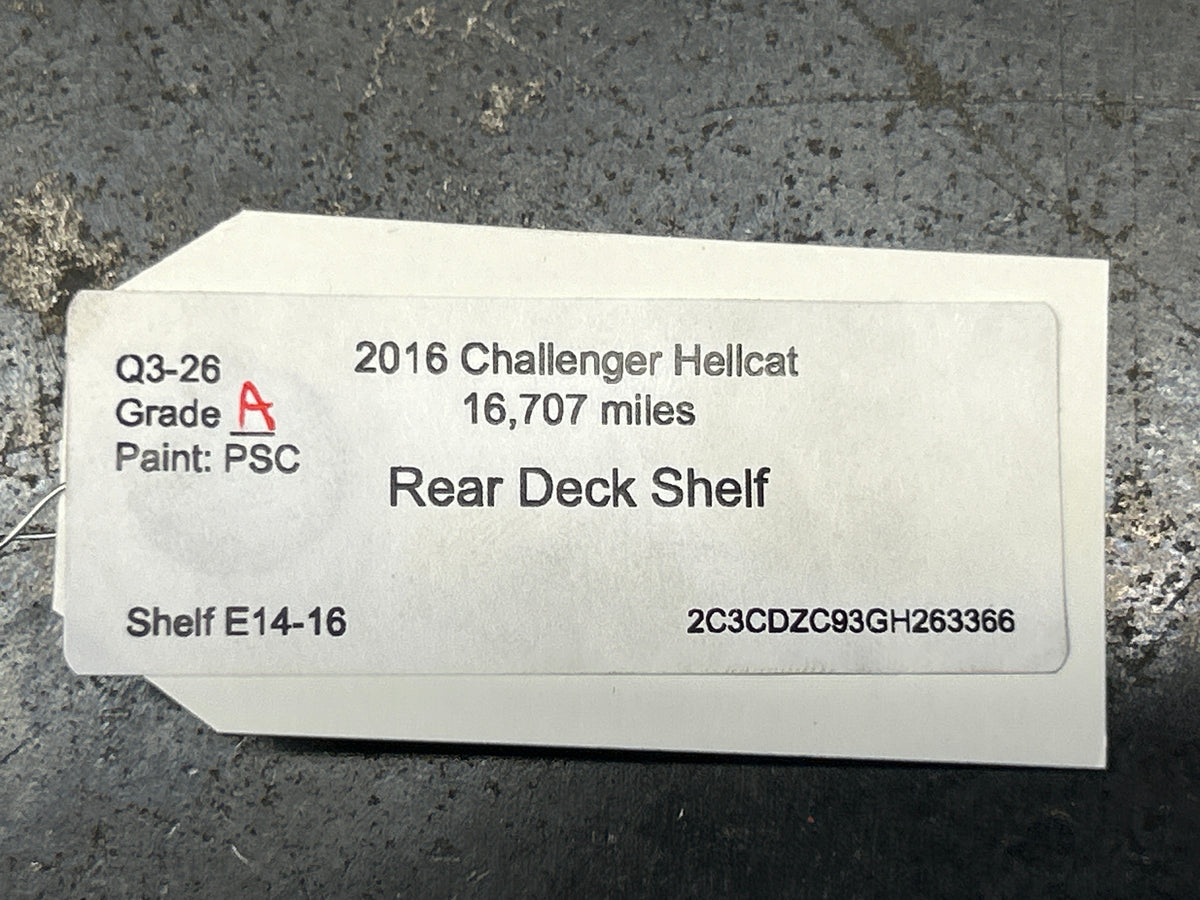 2015-2023 DODGE CHALLENGER HELLCAT REAR DECK SHELF PACKAGE TRAY PANEL SILENCER