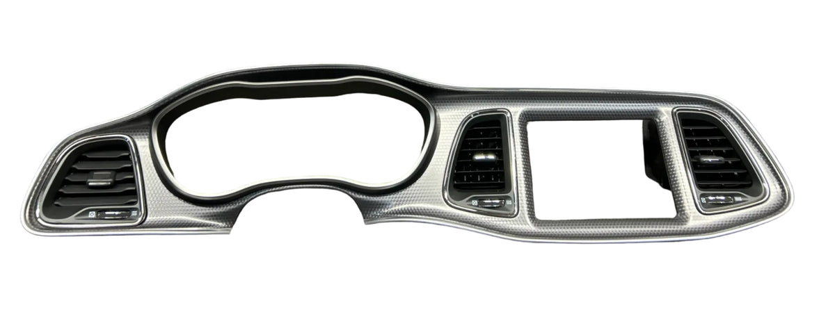 15-23 Challenger SRT Hellcat Carbon OEM Dash Speedometer Radio Trim Bezel Vents