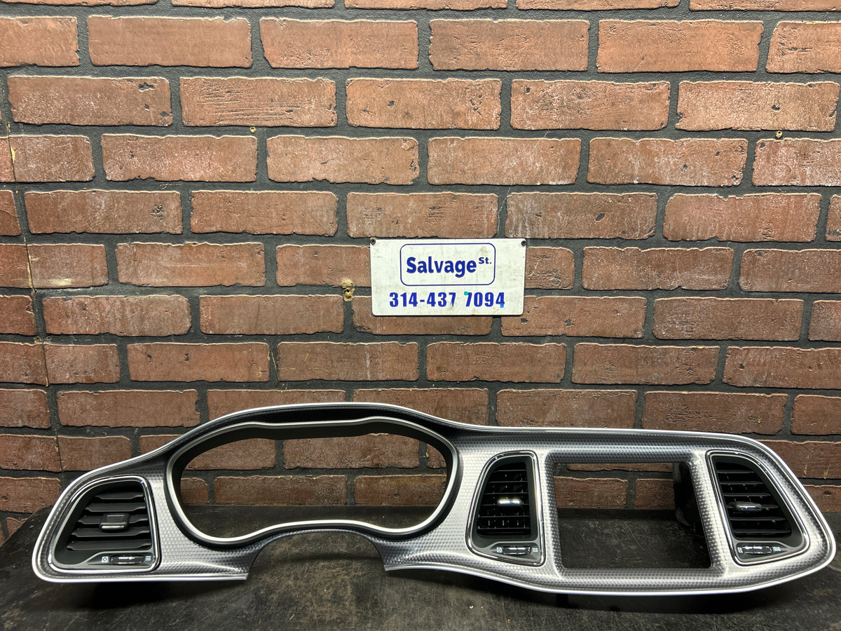 15-23 Challenger SRT Hellcat Carbon OEM Dash Speedometer Radio Trim Bezel Vents