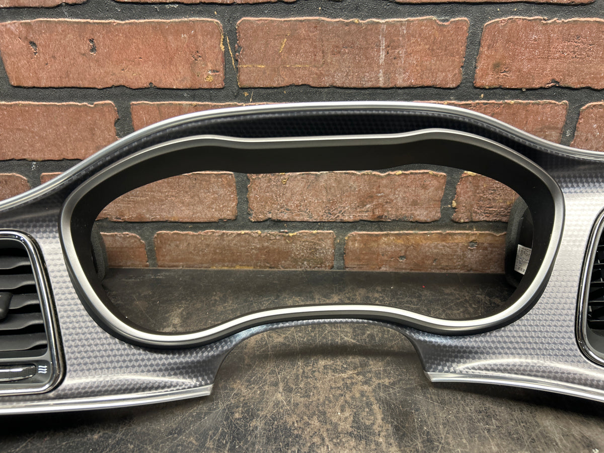 15-23 Challenger SRT Hellcat Carbon OEM Dash Speedometer Radio Trim Bezel Vents