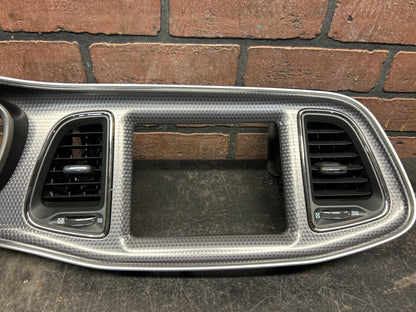 15-23 Challenger SRT Hellcat Carbon OEM Dash Speedometer Radio Trim Bezel Vents
