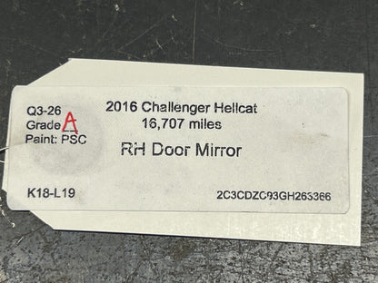 2015-2019 Dodge Challenger RH Passenger Door Mirror Side View OEM 5LD66JSCAC