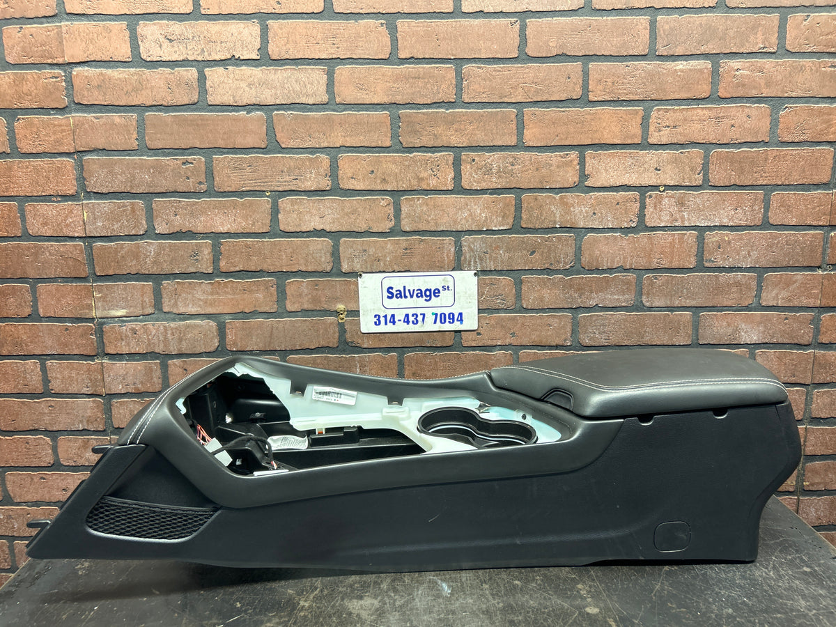 15-17 DODGE CHALLENGER SRT HELLCAT OEM BLACK LEATHER CENTER CONSOLE 5LE49YSAAG