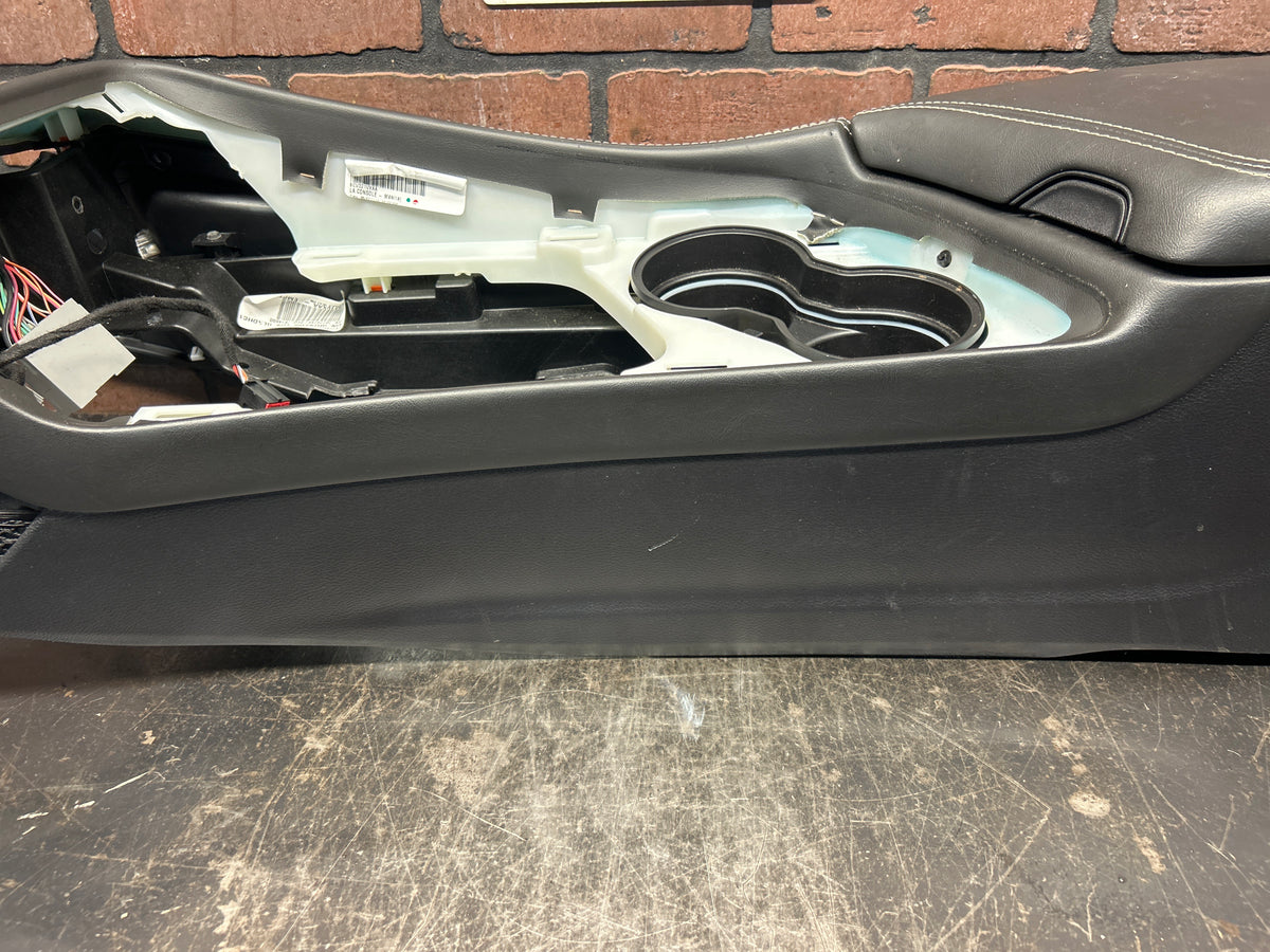 15-17 DODGE CHALLENGER SRT HELLCAT OEM BLACK LEATHER CENTER CONSOLE 5LE49YSAAG