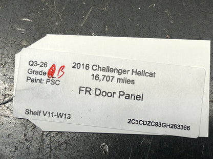 15-23 DODGE CHALLENGER HELLCAT F/RIGHT INTERIOR DOOR PANEL 5SL763X9AH