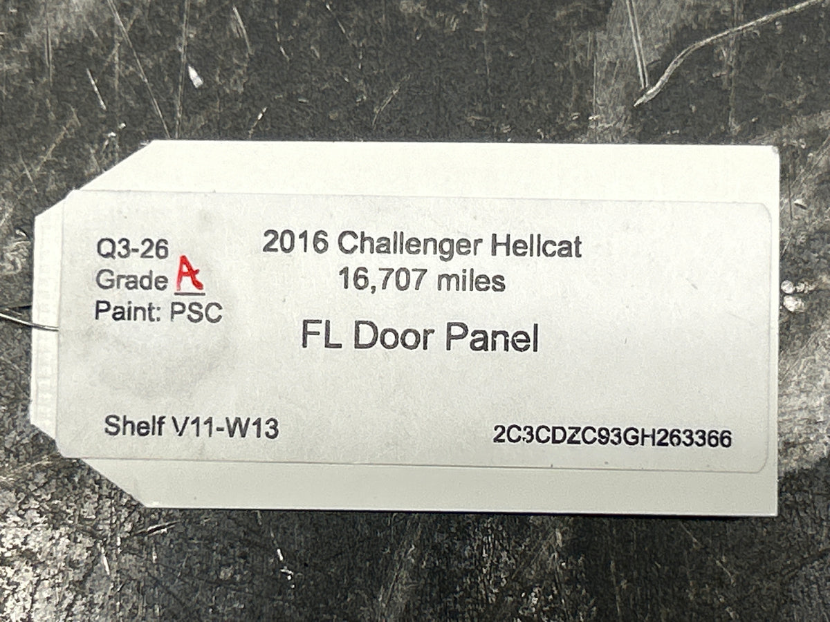 15-23 DODGE CHALLENGER HELLCAT F/LEFT INTERIOR DOOR PANEL 5SL773X9AH