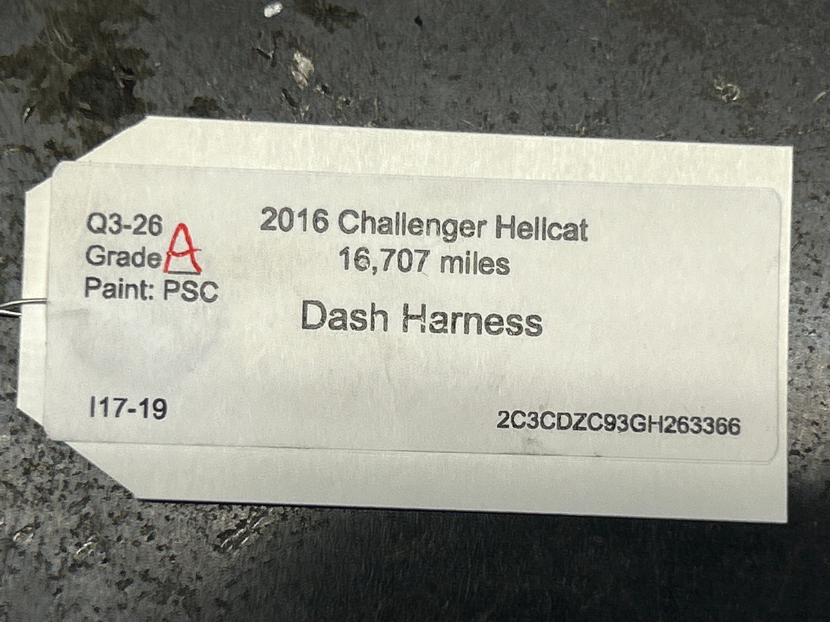 2016 DODGE CHALLENGER SRT HELLCAT 6.2L OEM AUTO DASH HARNESS 68267345AD