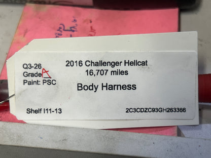 2016 Dodge Challenger R/T Hellcat 6.4L Body Wiring Harness Fuse Box 68281178AC