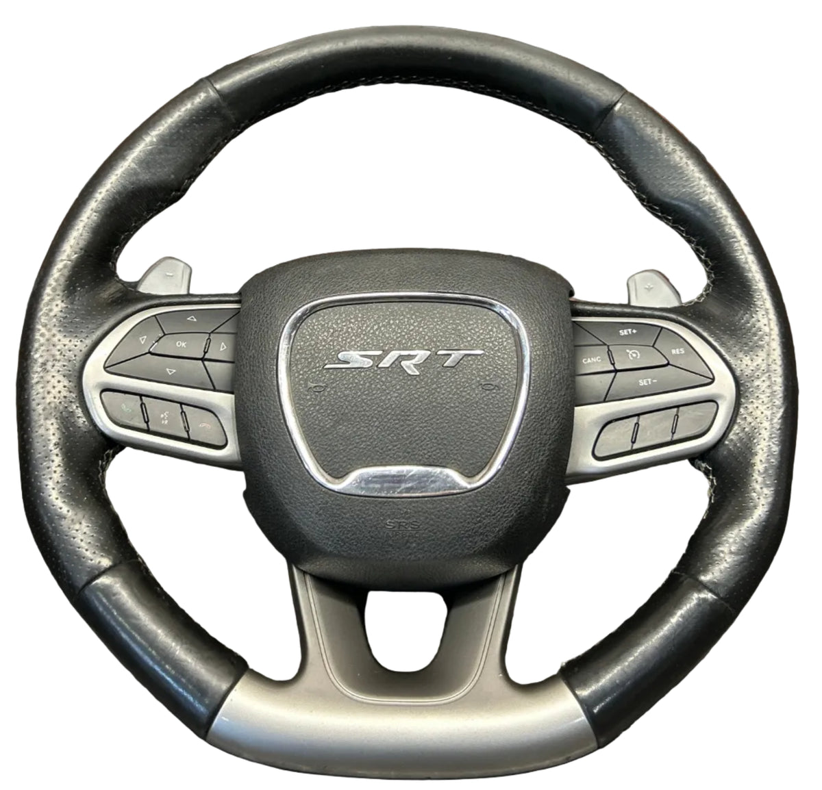 2015-2023 Dodge Charger/Challenger SRT OEM Flat Bottom Steering Wheel 6JU392X9AA