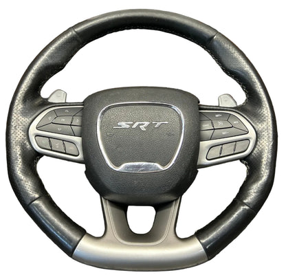 2015-2023 Dodge Charger/Challenger SRT OEM Flat Bottom Steering Wheel 6JU392X9AA