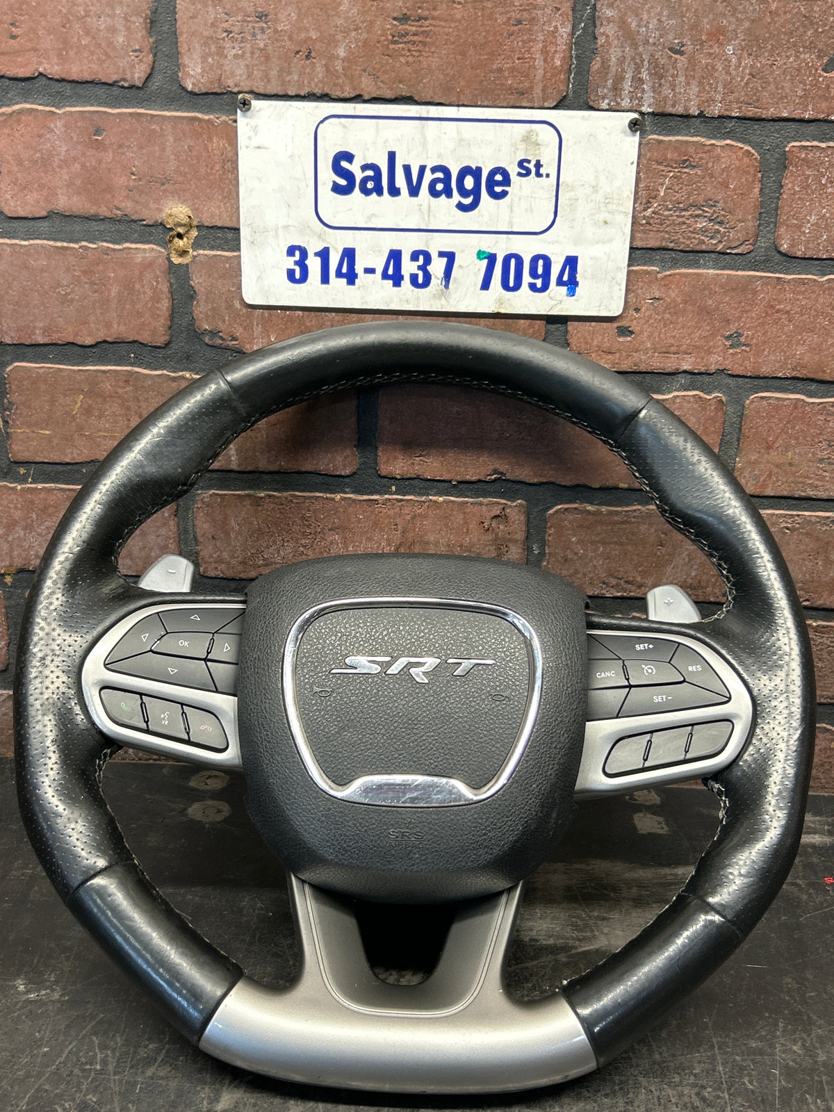 2015-2023 Dodge Charger/Challenger SRT OEM Flat Bottom Steering Wheel 6JU392X9AA