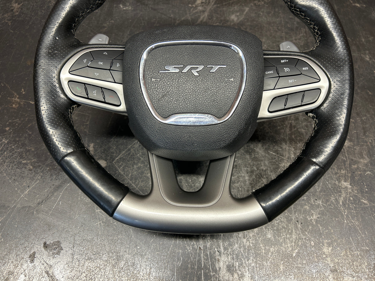 2015-2023 Dodge Charger/Challenger SRT OEM Flat Bottom Steering Wheel 6JU392X9AA