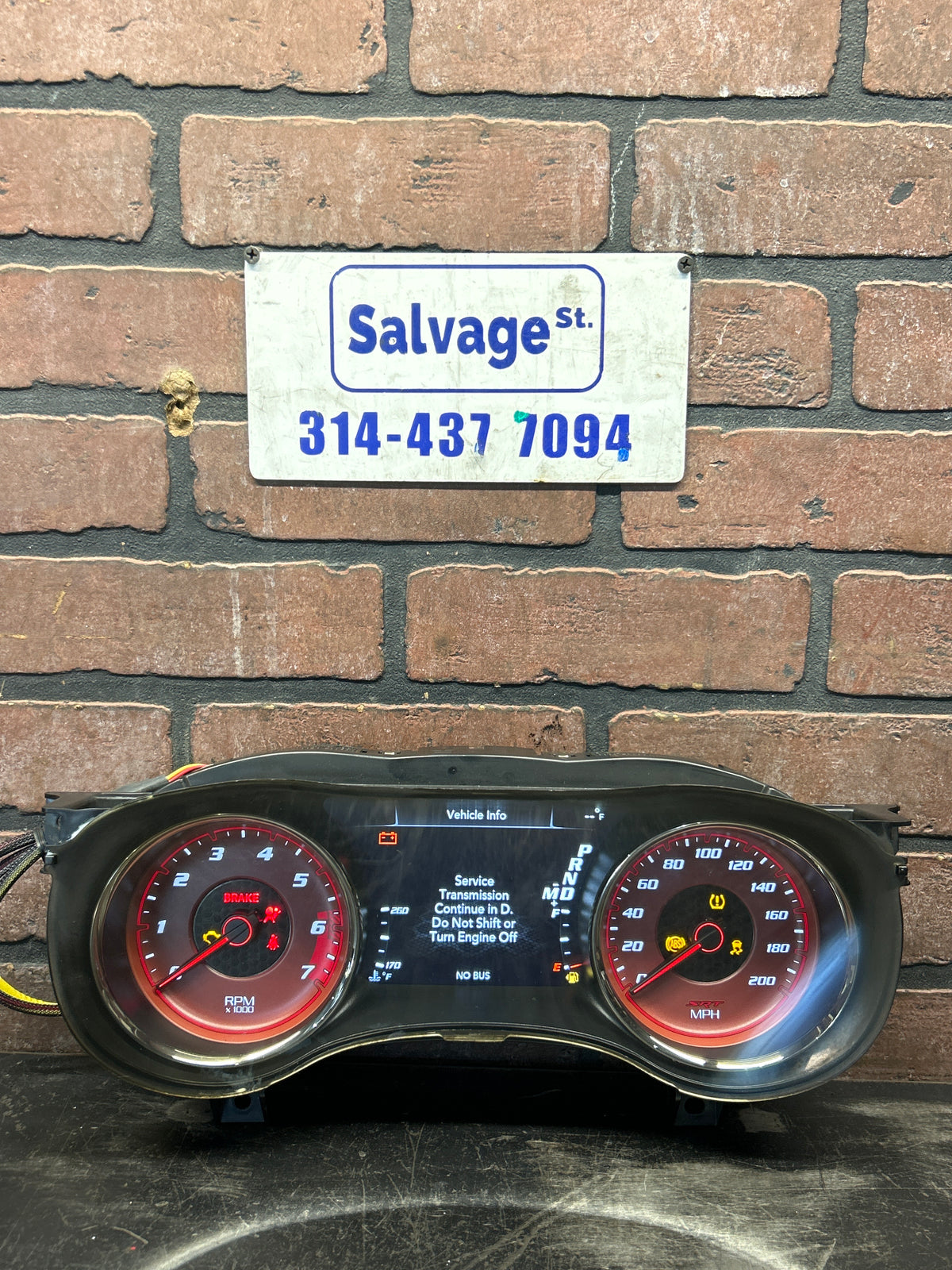 19 Dodge Charger Hellcat Red 200MPH Speedometer Gauge Cluster 68412303AB OEM