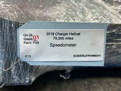 19 Dodge Charger Hellcat Red 200MPH Speedometer Gauge Cluster 68412303AB OEM
