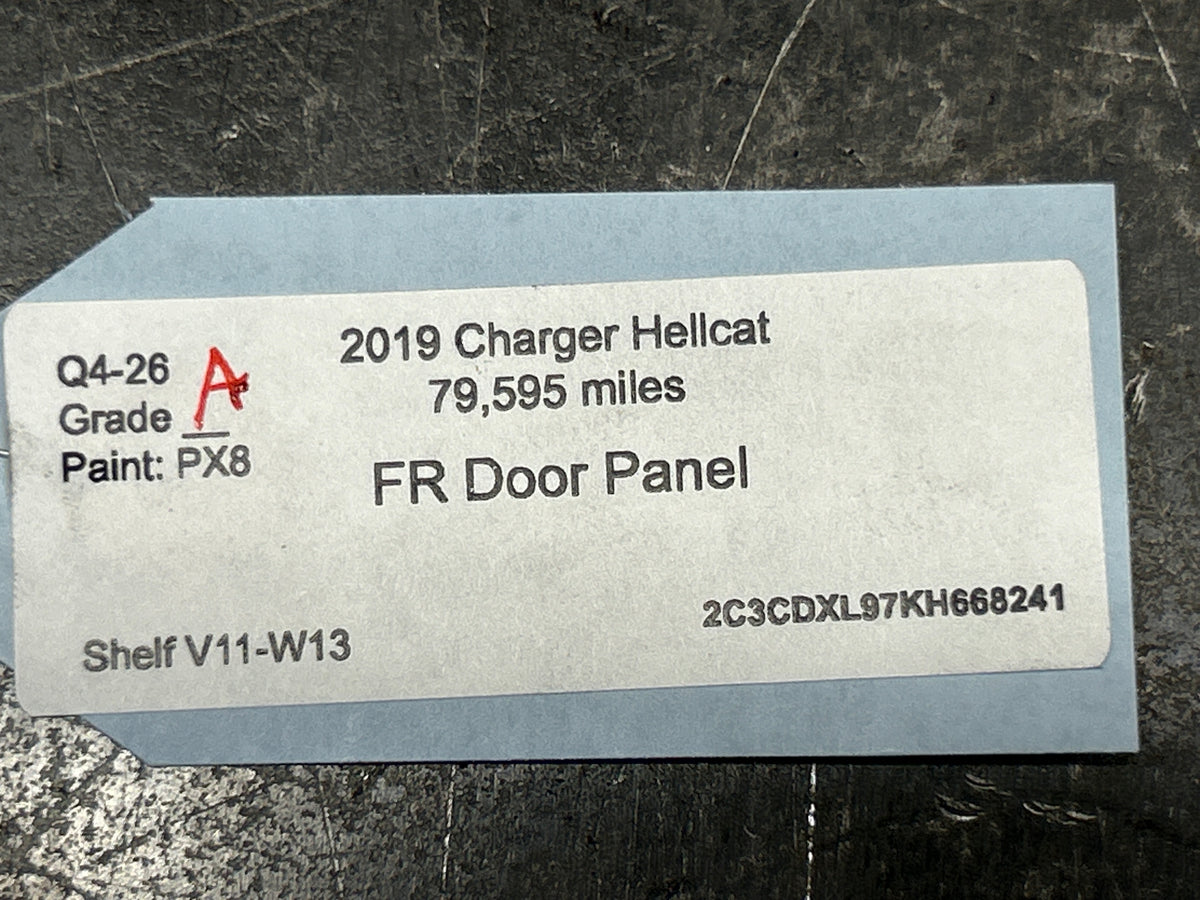 2019-2023 DODGE CHARGER HELLCAT SRT FRONT RIGHT INTERIOR DOOR PANEL 6QY633X9AC