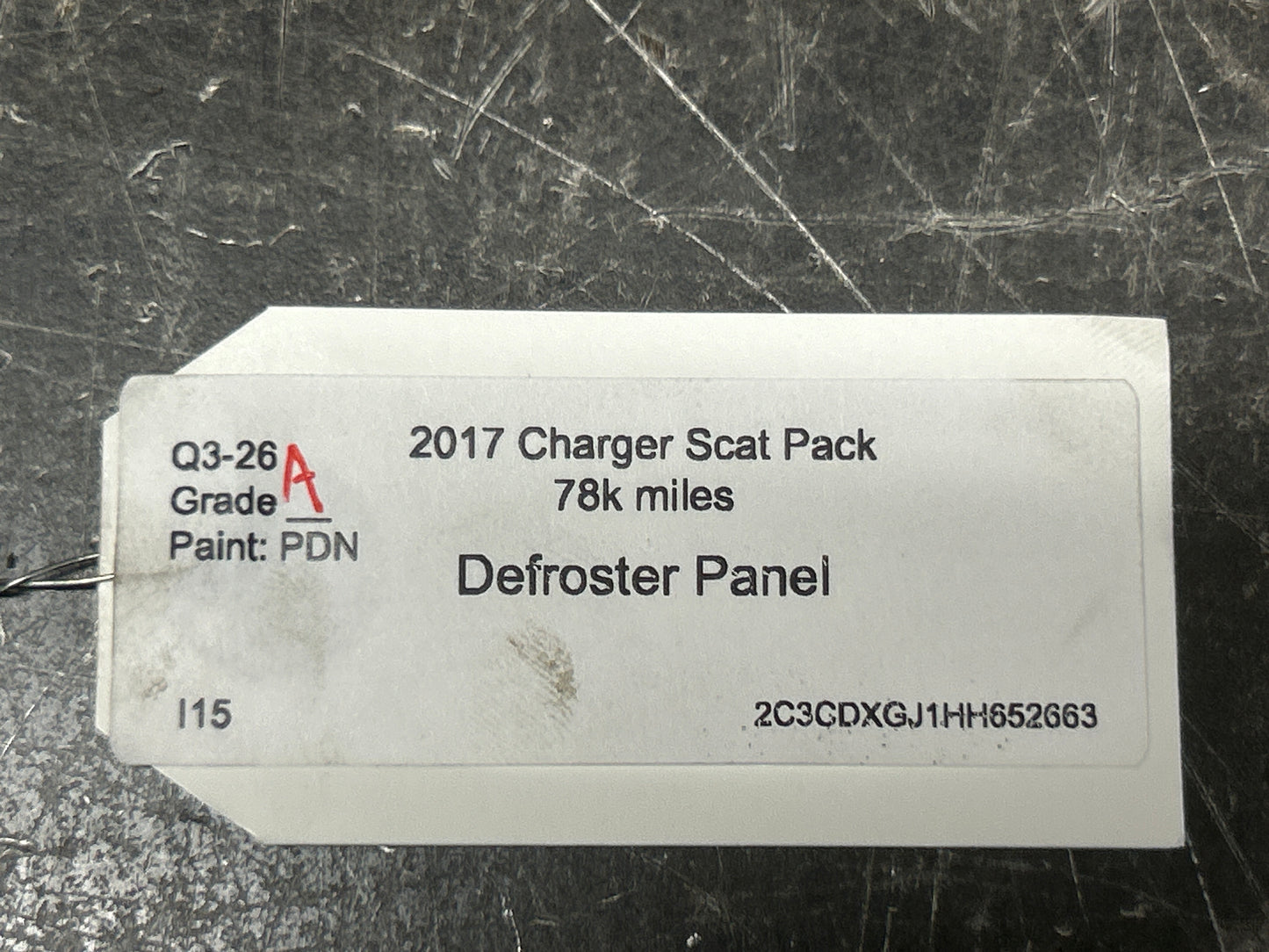 11-23 DODGE CHARGER FRONT DEFROSTER GRILLE UPPER DASH VENT PANEL 1JQ67DX9AK
