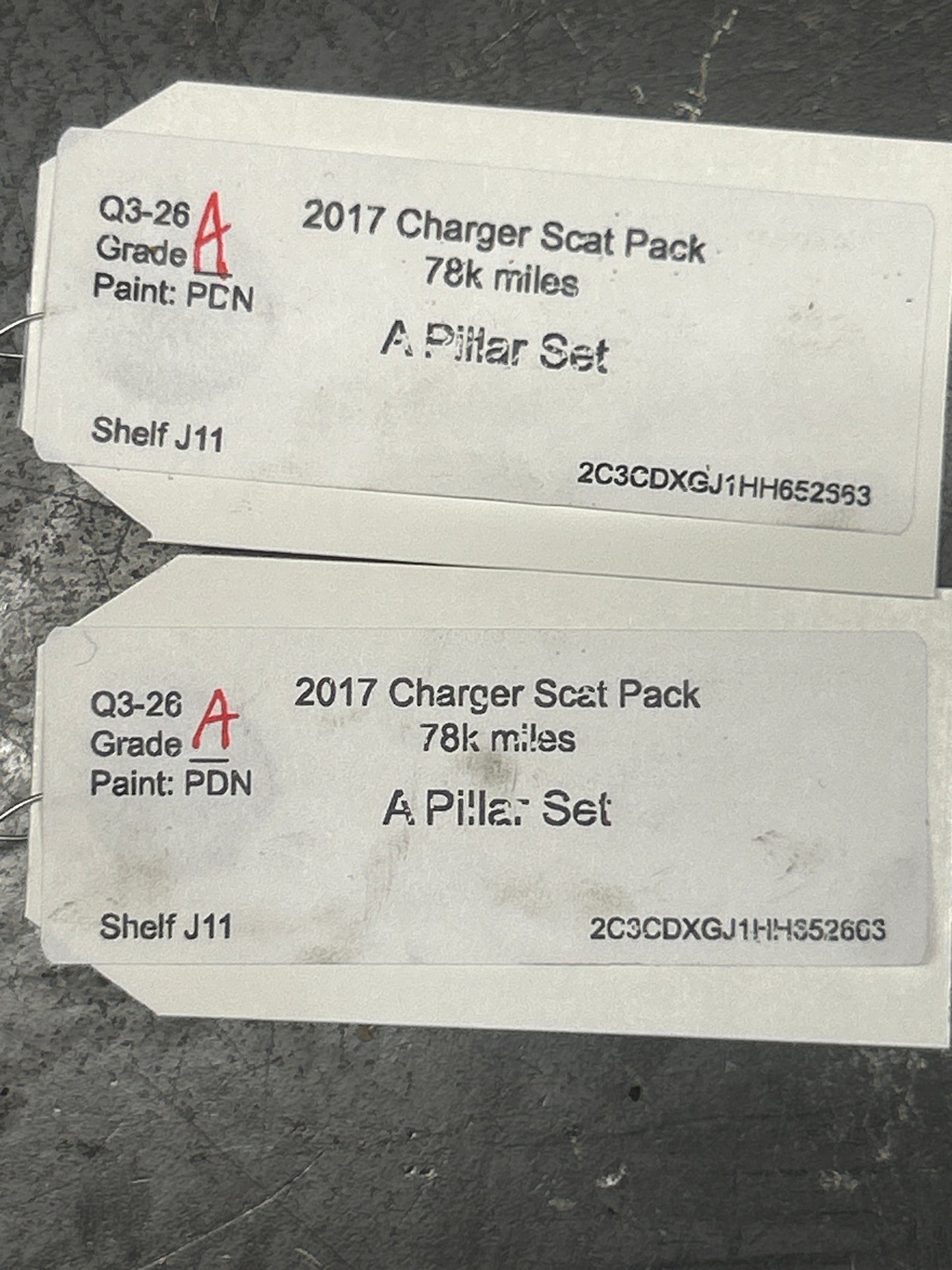 15-23 DODGE CHARGER FRONT RIGHT LEFT PAIR A PILLAR TRIM 5SH68TRMAA 5SH69TRMAA