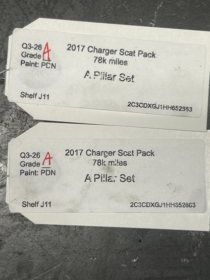 15-23 DODGE CHARGER FRONT RIGHT LEFT PAIR A PILLAR TRIM 5SH68TRMAA 5SH69TRMAA