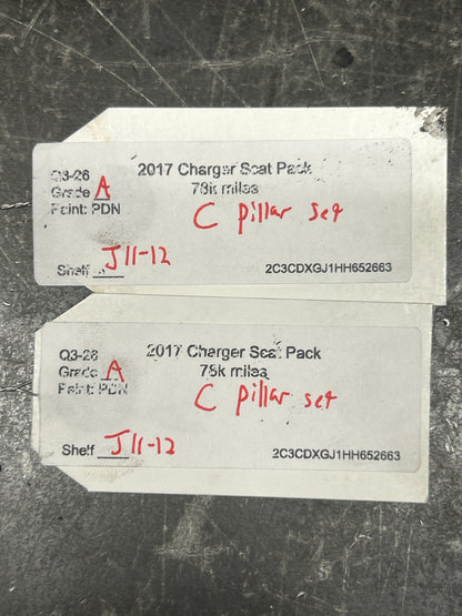 15-23 DODGE CHARGER REAR RIGHT LEFT PAIR C PILLAR TRIM 1KL83TRMAA 1KL82TRMAA