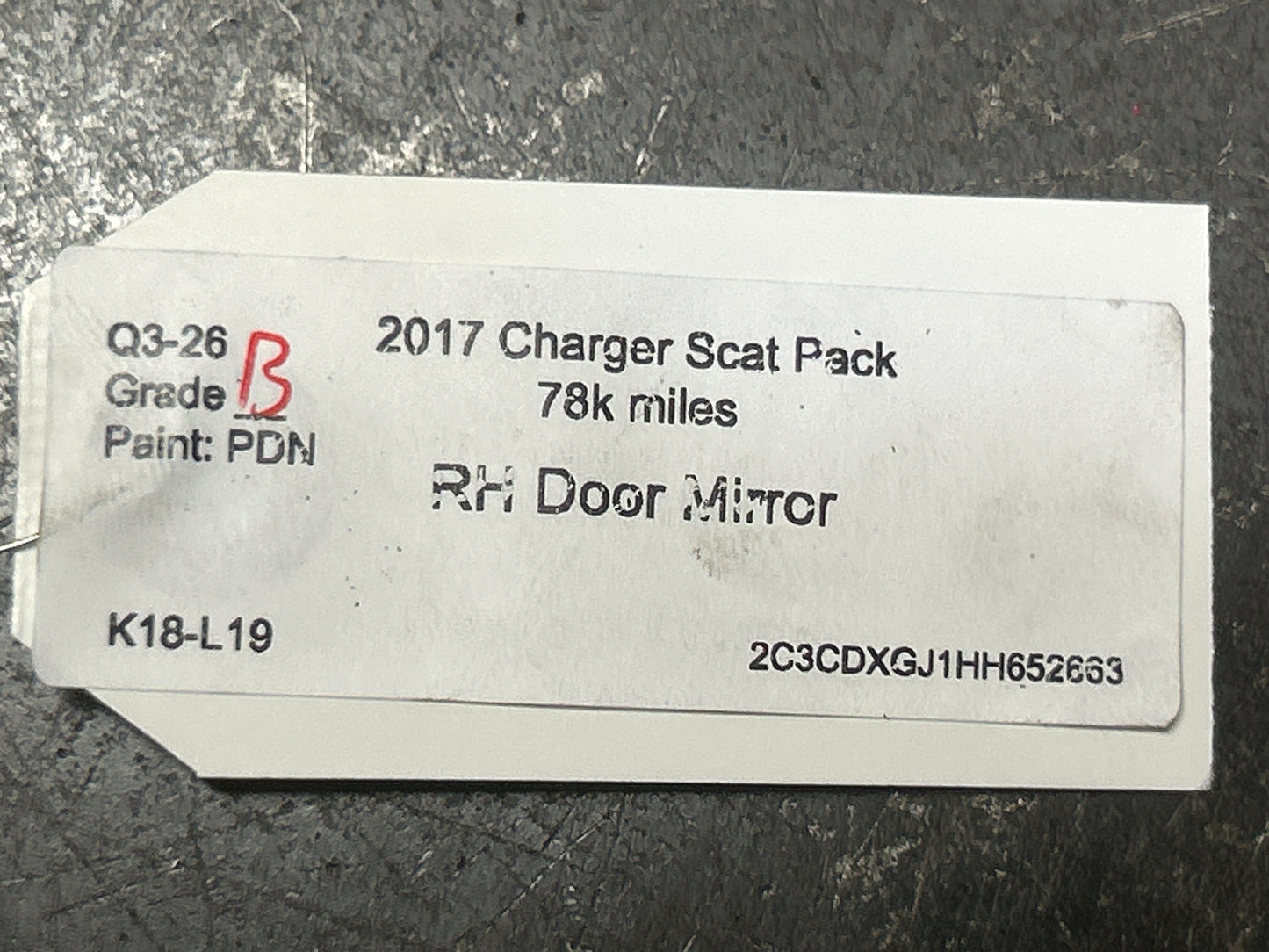 2015-2020 DODGE CHARGER SCAT PACK SIDE RIGHT RH PASSENGER SIDE SIDE MIRROR OEM
