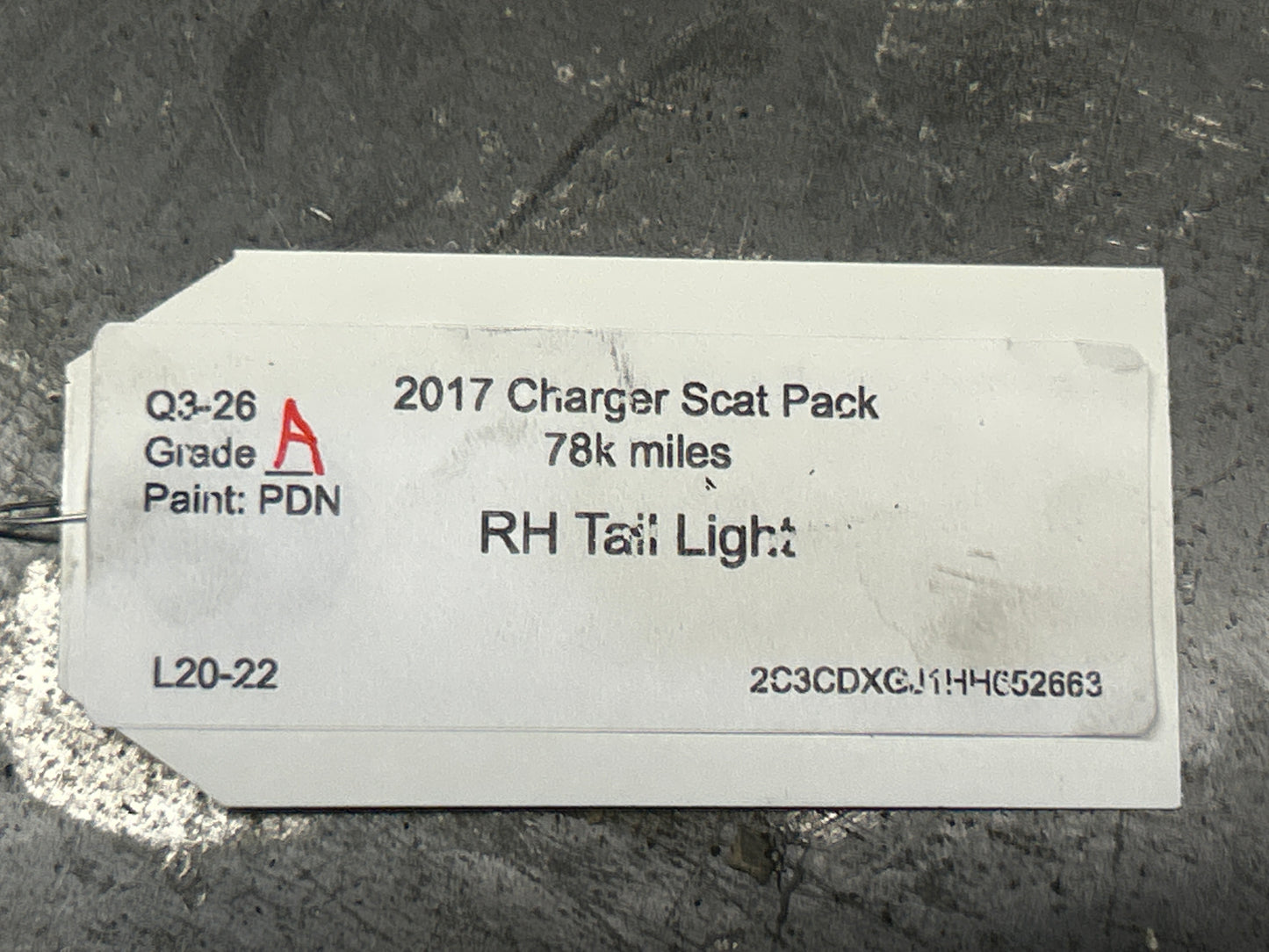 2015-2023 DODGE CHARGER SCAT PACK RIGHT REAR OUTER LED BRAKE TAIL LIGHT LAMP OEM