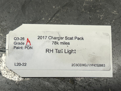 2015-2023 DODGE CHARGER SCAT PACK RIGHT REAR OUTER LED BRAKE TAIL LIGHT LAMP OEM