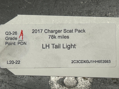 2015-2023 DODGE CHARGER SCAT PACK LEFT REAR OUTER LED BRAKE TAIL LIGHT LAMP OEM