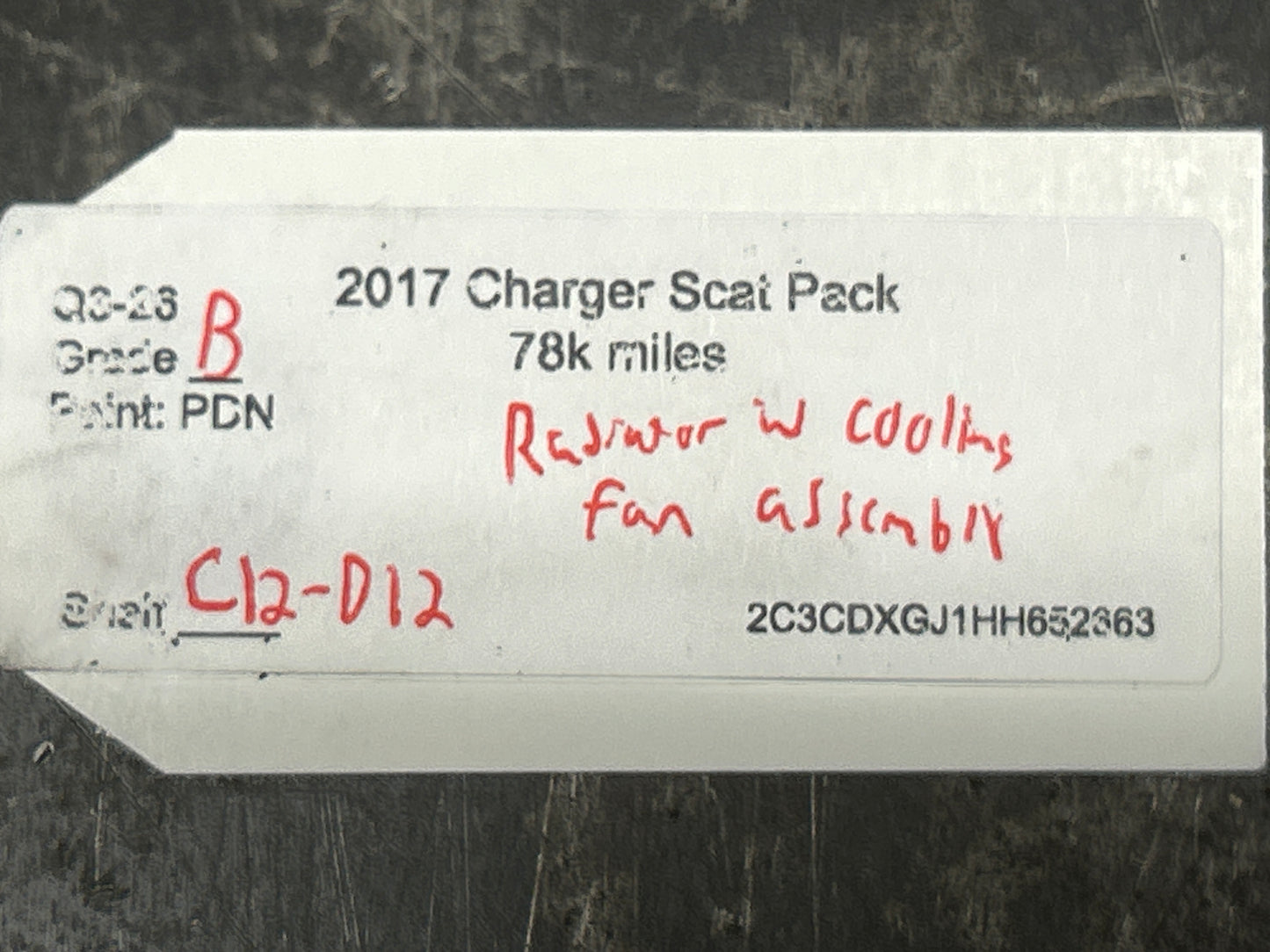 12-23 Charger Scat Pack 6.4L Engine Radiator AC Condenser Fan Assembly OEM