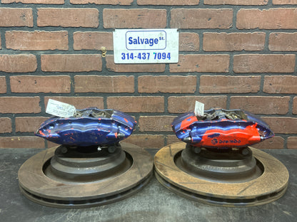06-23 CHALLENGER CHARGER SRT8 REAR BREMBO BRAKE CALIPER ROTOR SET OEM