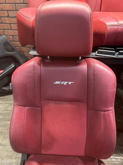 11-14 300 Charger SRT8 Red Leather Suede Seat Set Door Panels Complete Interior
