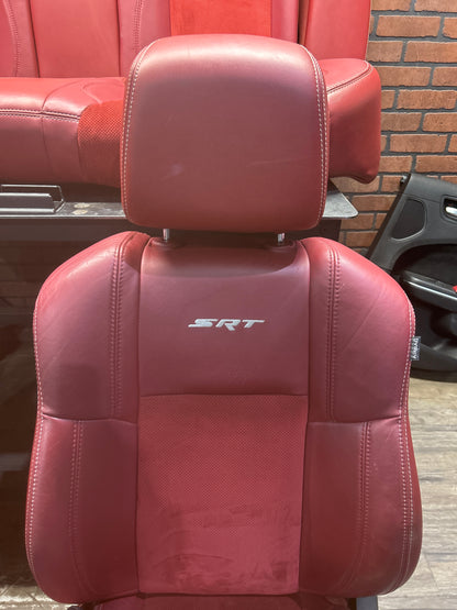 11-14 300 Charger SRT8 Red Leather Suede Seat Set Door Panels Complete Interior