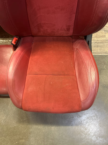 11-14 300 Charger SRT8 Red Leather Suede Seat Set Door Panels Complete Interior