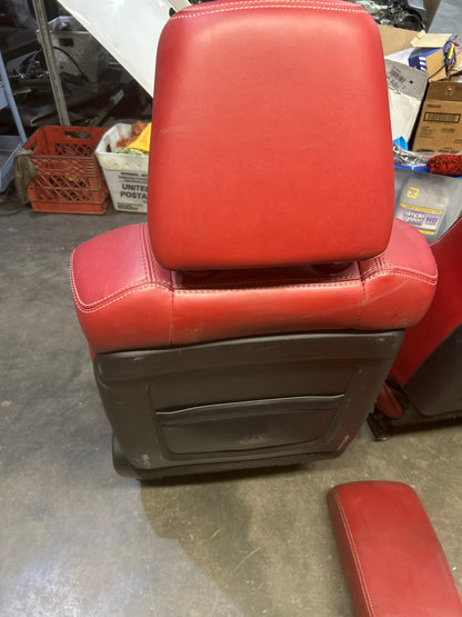 11-14 300 Charger SRT8 Red Leather Suede Seat Set Door Panels Complete Interior