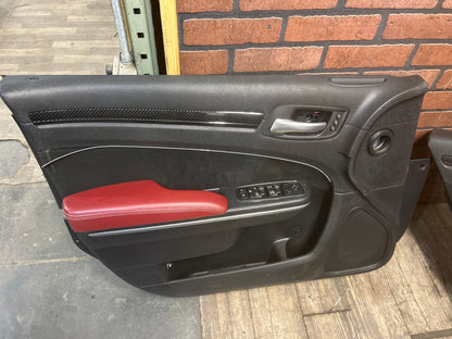 11-14 300 Charger SRT8 Red Leather Suede Seat Set Door Panels Complete Interior