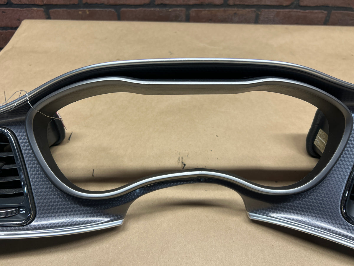 15-23 Challenger SRT Hellcat Carbon OEM Dash Speedometer Radio Trim Bezel Vents