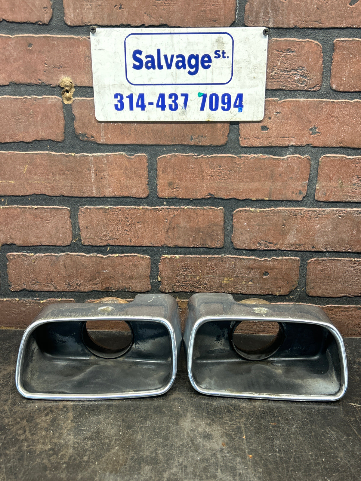 2011-2014 Dodge Challenger SRT8 Chrome Exhaust Pipe Tips Set Pair OEM 5147196AA