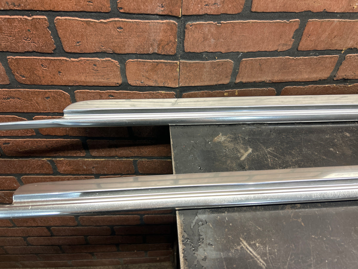 2011-2015 AUDI A8L LEFT RIGHT ROCKER PANEL GUARD SIDE SKIRT TRIM CHROME OEM