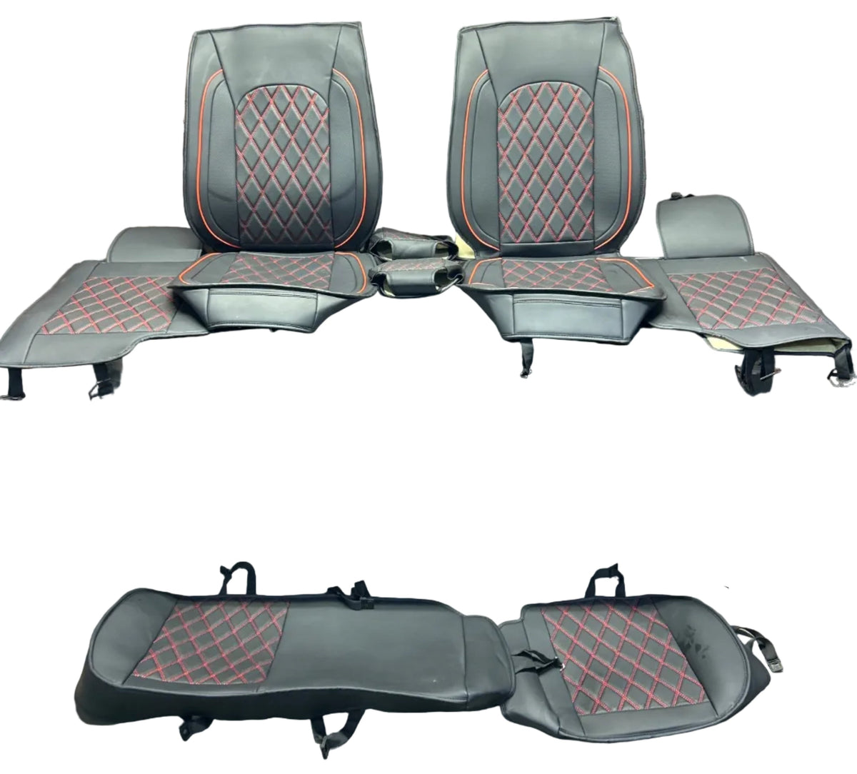 2017 Jeep Wrangler Red Dimond stitched AEGIS Front and Rear Seat Covers (NEW)
