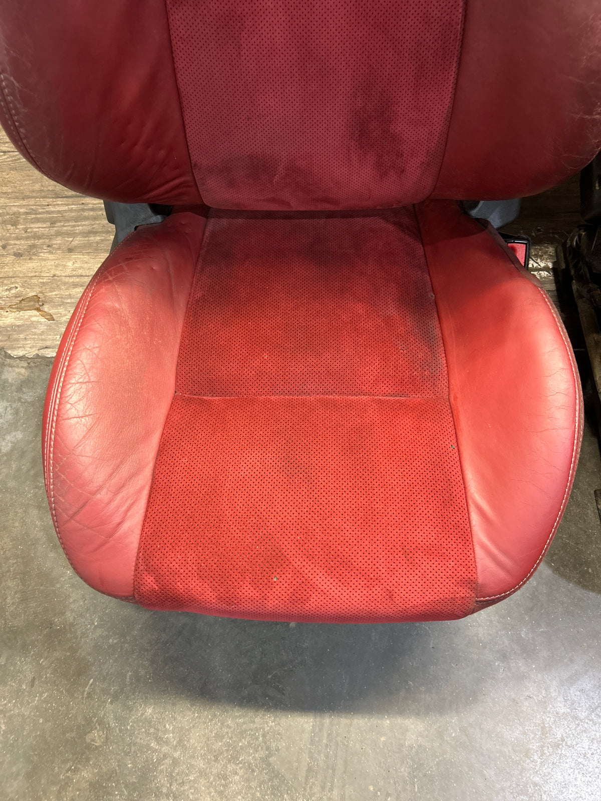 2009-2014 Dodge Challenger SRT8 Front and Rear Seat Set Red Leather Suede OEM