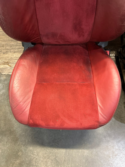 2009-2014 Dodge Challenger SRT8 Front and Rear Seat Set Red Leather Suede OEM