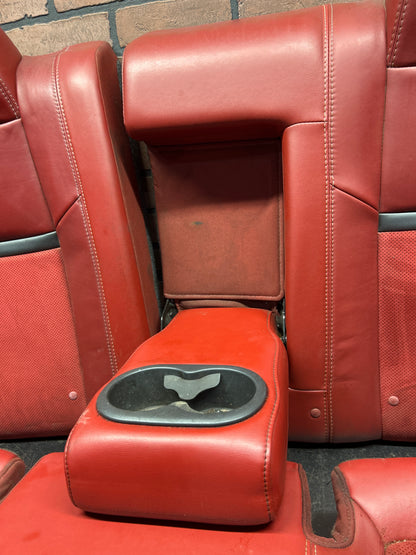 2009-2014 Dodge Challenger SRT8 Front and Rear Seat Set Red Leather Suede OEM