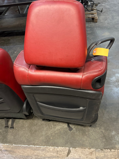 2009-2014 Dodge Challenger SRT8 Front and Rear Seat Set Red Leather Suede OEM